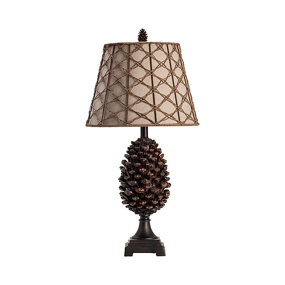Crestview Collection Pine Bluff Table Lamp in Brown, Oatmeal CVASP083 (Set of 2)