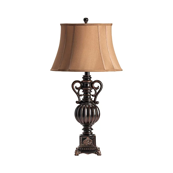 Crestview Collection Moira Table Lamp in Brown, Beige CVAUP342 (Set of 2)
