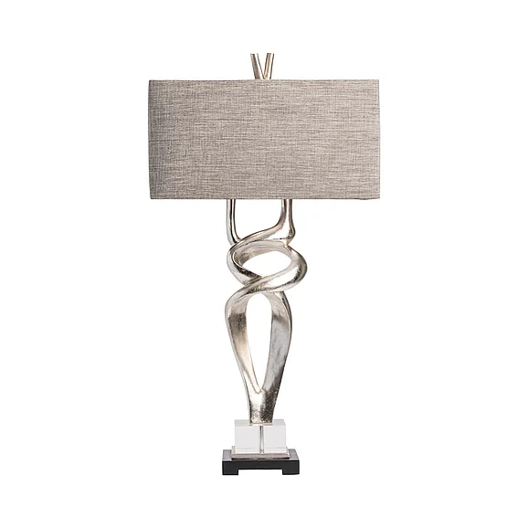 Crestview Collection Coventry Table Lamp in Silver, Black, Grey CVAVP030 (Set of 2)