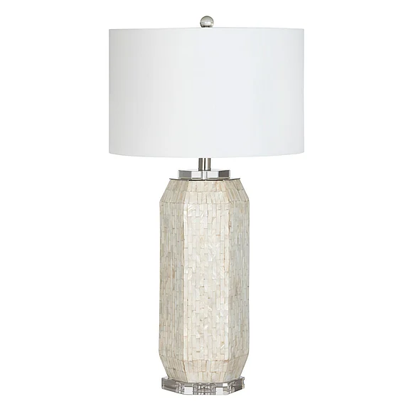 Crestview Collection Remini Table Lamp in Grey, Crystal, White CVAVP1887 (Set of 2)