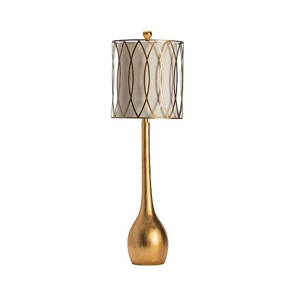 Crestview Collection Carrington Table Lamp in GOLD, Off White CVAVP774 (Set of 2)