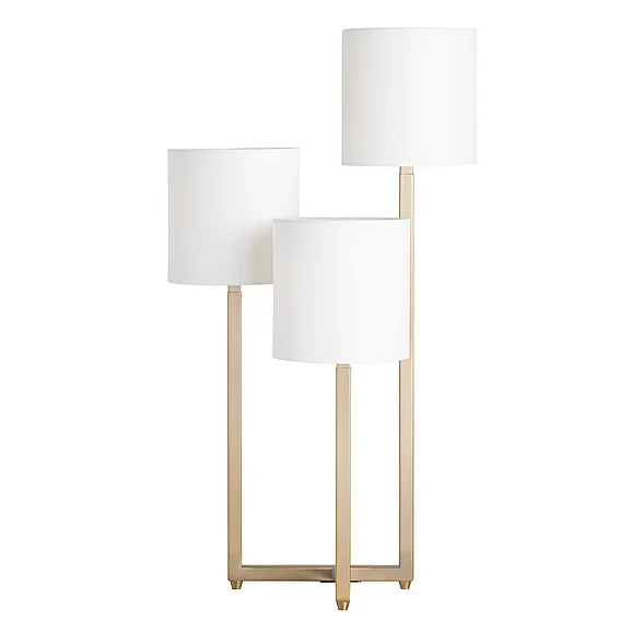 Crestview Collection Bardot Triple Arm Lamp in White CVAZER143 (1PC)