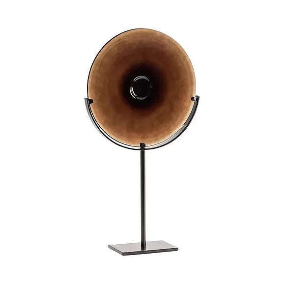 Crestview Collection Miramar Tall Umber Blown Glass Disc with Stand CVDZEN068BR