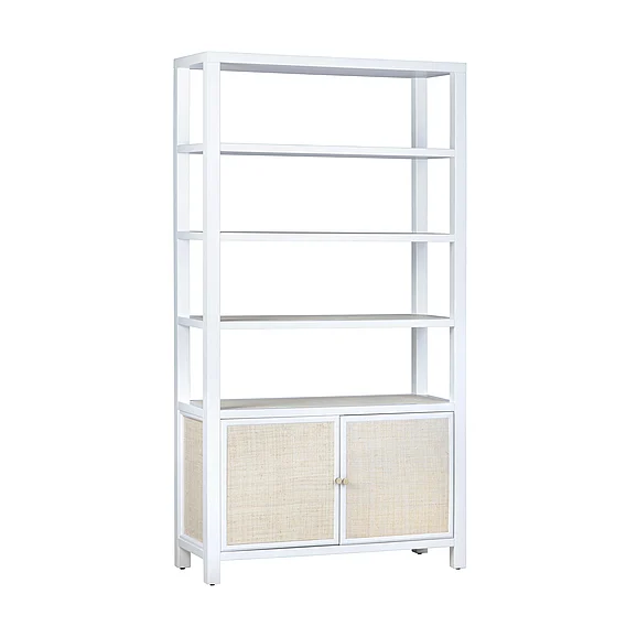 Crestview Collection Sandy Shores Etagere in Painted White CVFDR1003