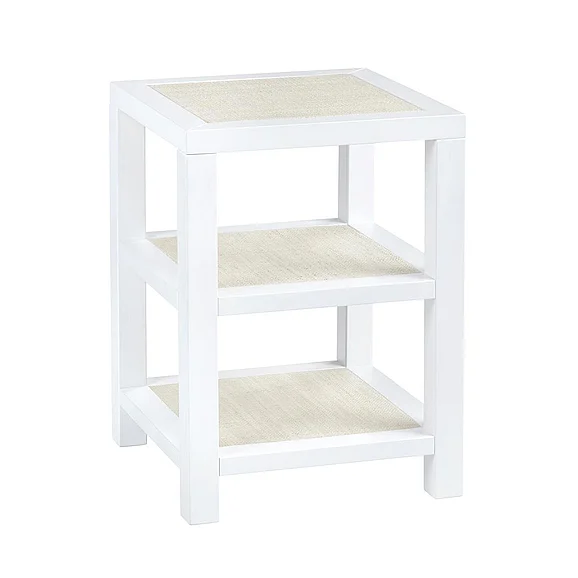 Crestview Collection Sandy Shores Side Table in White-Washed White CVFDR1152