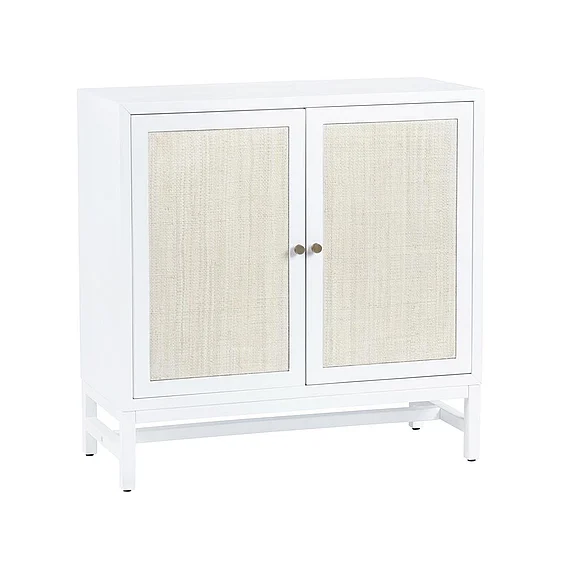 Crestview Collection Sandy Shores Two-Door Cabinet in White-Washed White CVFDR1154
