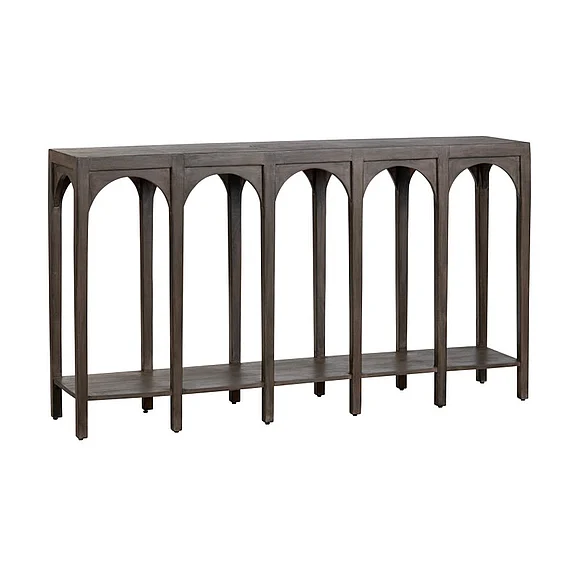Crestview Collection Gotham Console Table in Stained Brown CVFNR783