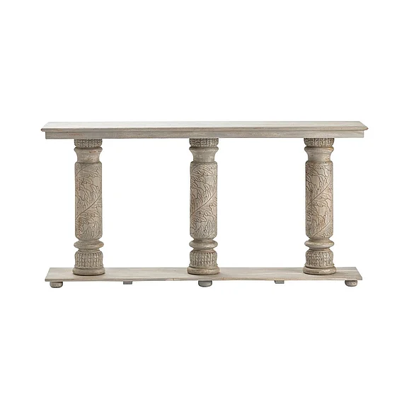 Crestview Collection Castleberry Console in Painted Grey CVFNR896