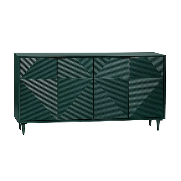 Crestview Collection Evergreen Four Door Sideboard in Painted Green CVFVR8416