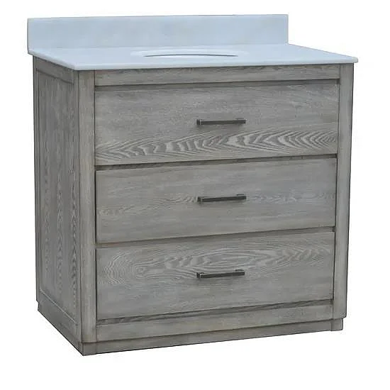 Crestview Collection Richmond 2 Drawer 36" Vanity Sink in Grey CVFZR4114