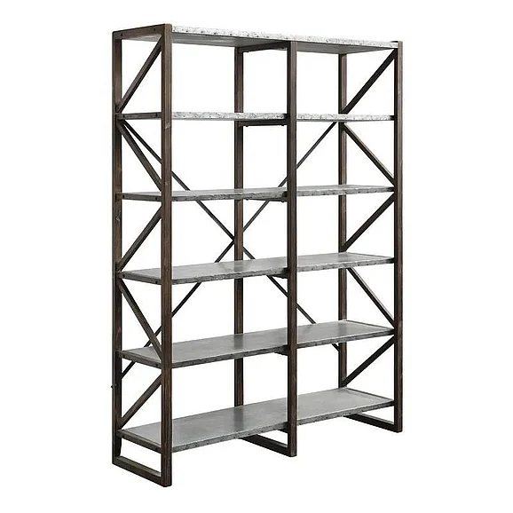 Crestview Collection Newhart Bookshelf in Stained Brown CVFZR4578