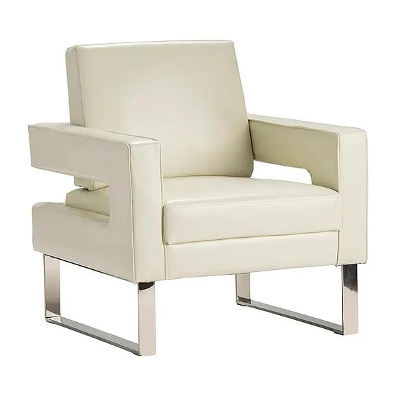 Crestview Collection Brighton Accent Chair in Upholstered White CVFZR5119