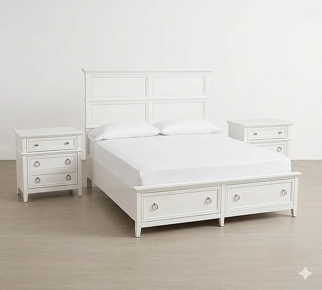 Magnussen Juniper Hill 2pc Panel Storage Bedroom Set in Whisper White