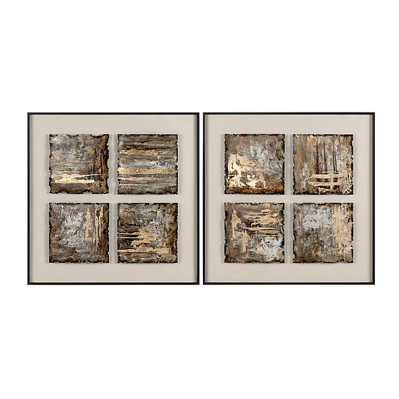 Crestview Metallic Textures Wall Art in Brown CVTOP3585