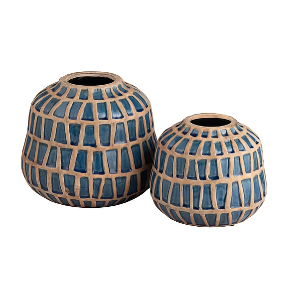 Crestview Harmon Vases in Blue CVVZSA032
