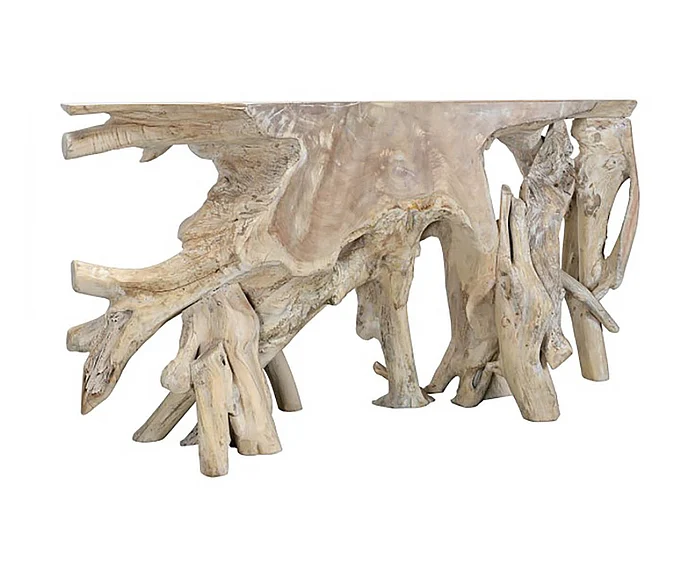 Classic Home Cypress 70-71" Root Console Table in Natural White Wash 51000011 PROMO