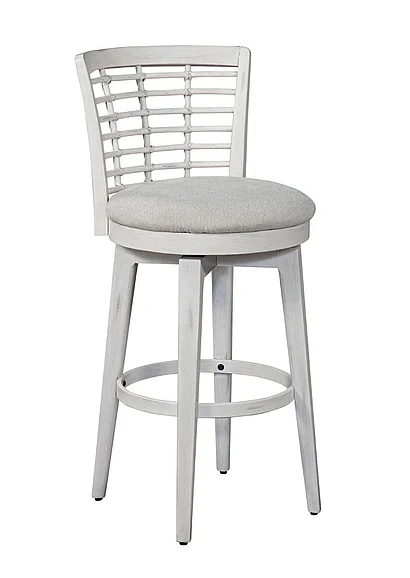 American Woodcrafters Beach Comber Bar Height Swivel Stool - Weathered White D-8510-345-30F