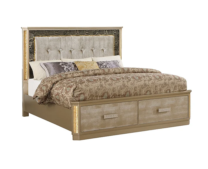 Galaxy Home Medusa Queen Bed in Gold 601955551601