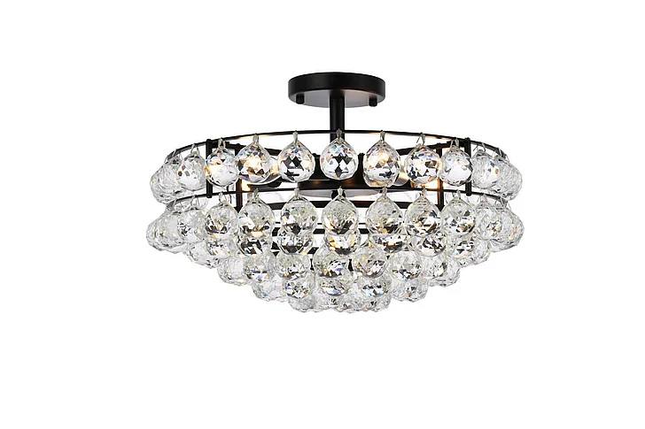 Elegant Savannah 18 In. Flush Mount in Black 1107F18BK CLOSEOUT
