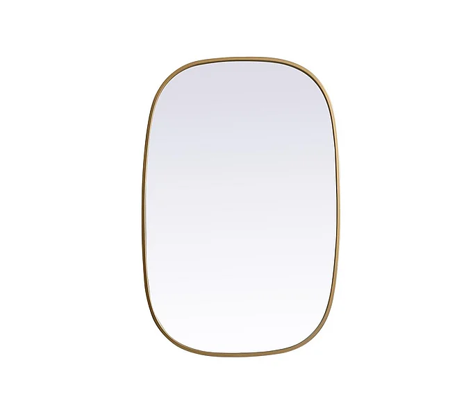 Elegant Metal Frame Oval Mirror 24X36 In. in Brass MR2B2436BRS
