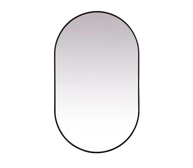 Elegant Metal Frame Oval Mirror 36X60 In. in Black MR2A3660BLK
