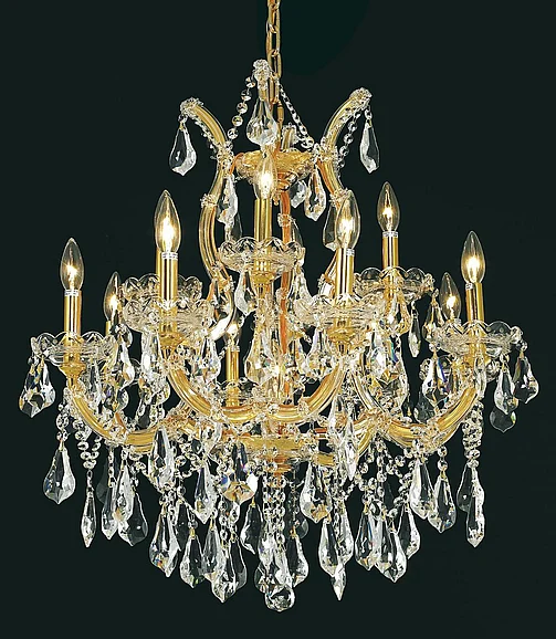 Elegant Maria Theresa 13 Light Gold Chandelier Clear Royal Cut Crystal 2801D27G/RC
