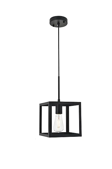 Elegant Resolute 1 Light Black Pendant LD4063D8BK