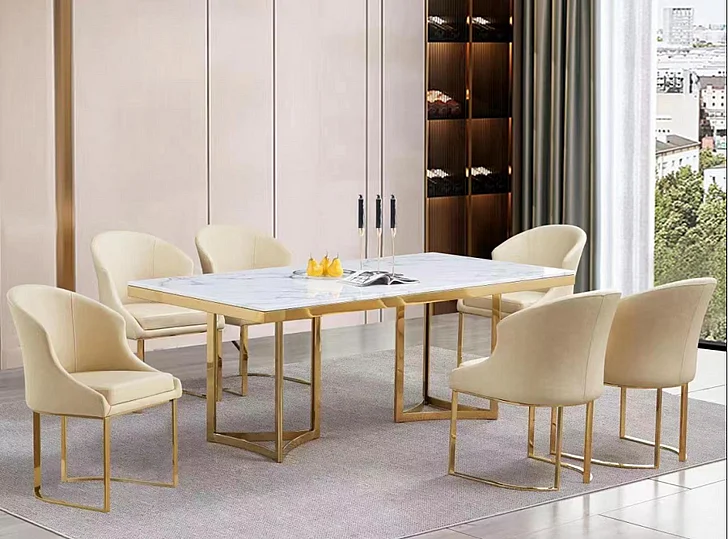McFerran D1007 Dining Table in White D1007-T