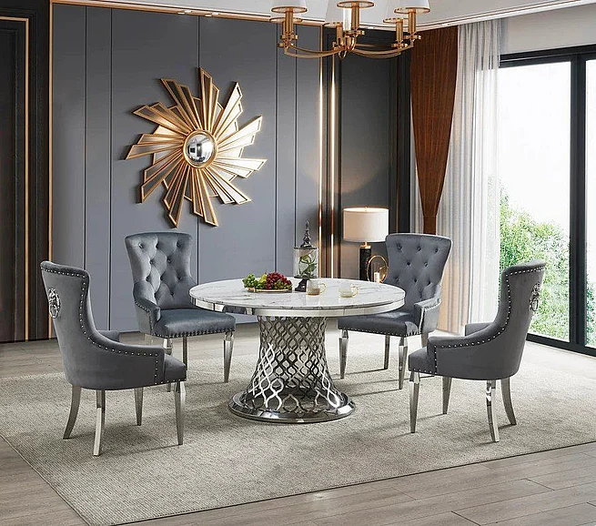 McFerran Home Furnishing D1012 7pc Round Dining Room Set