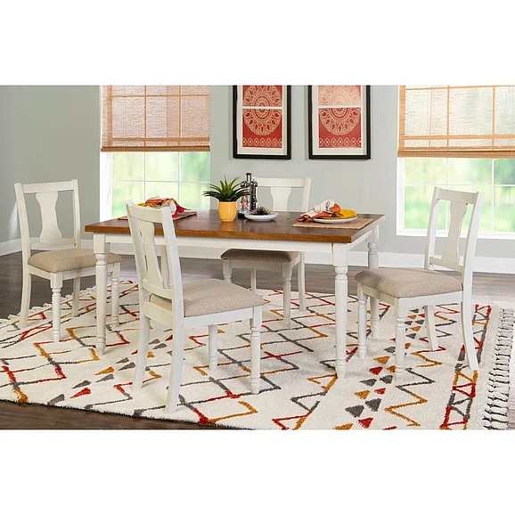Powell Furniture Willow 5pc Dining Room Set in Brown