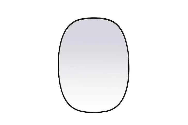 Elegant Metal Frame Oval Mirror 30X40 In. in Black MR2B3040BLK