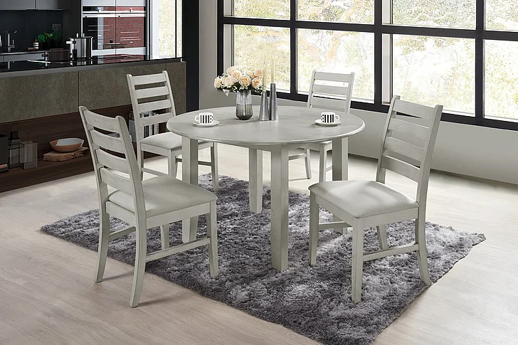 New Classic Pascal 5pc 47" Round Dining Set in Driftwood