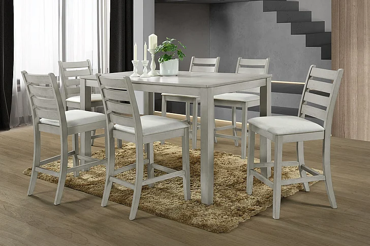 New Classic Pascal 7pc Counter Dining Room Set in Driftwood
