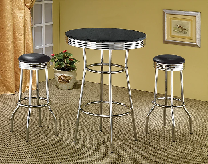 Coaster Round Metal Bar Set