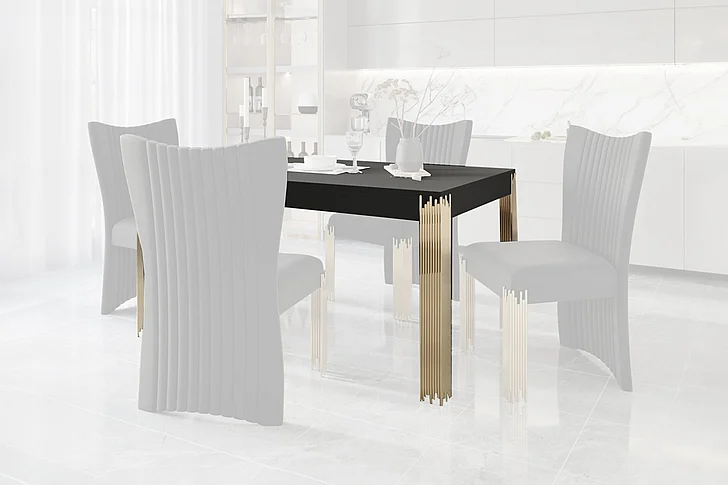New Classic Empire Rectangle Dining Table - Black D2034G-10