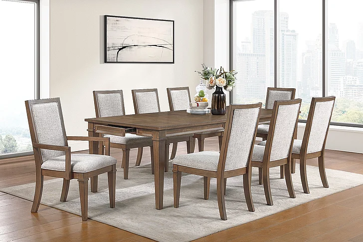 New Classic Mariana 7pc Rectangle Dining Set in Vintage Mocha