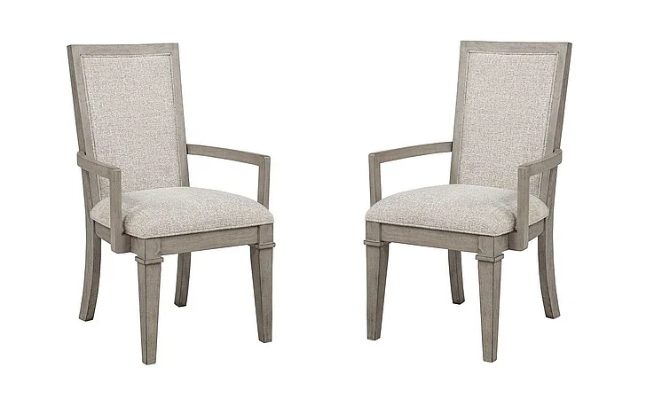 New Classic Mariana Upholstered Arm Chair (Set of 2) in Vintage Creme D2114W-25;D2114W-25 PROMO