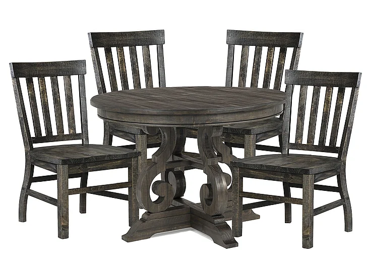 Magnussen Furniture Bellamy 5pc 48" Round Dining Set in Peppercorn