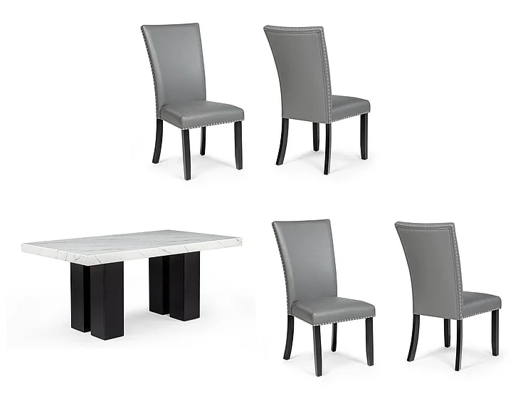 Massa Gallery Blaze 5-Piece Rectangular Dining Set in Grey D255-Grey-5PC