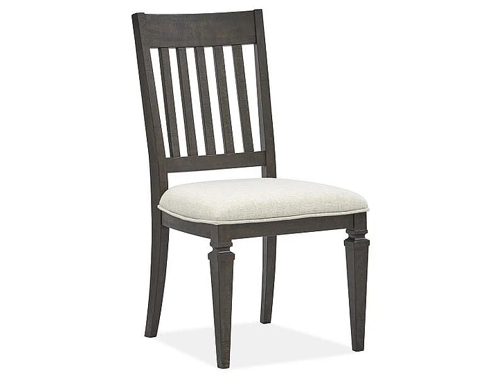 Magnussen Furniture Calistoga Dining Side Chair with Upholstered Seat in Weathered Charcoal D2590-62 (Set of 2)