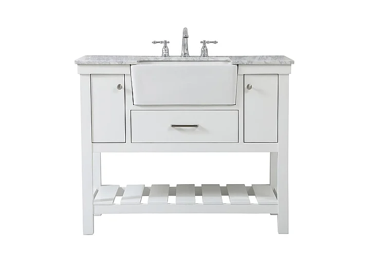 Elegant 42 In. Single Bathroom Vanity in White VF60142WH