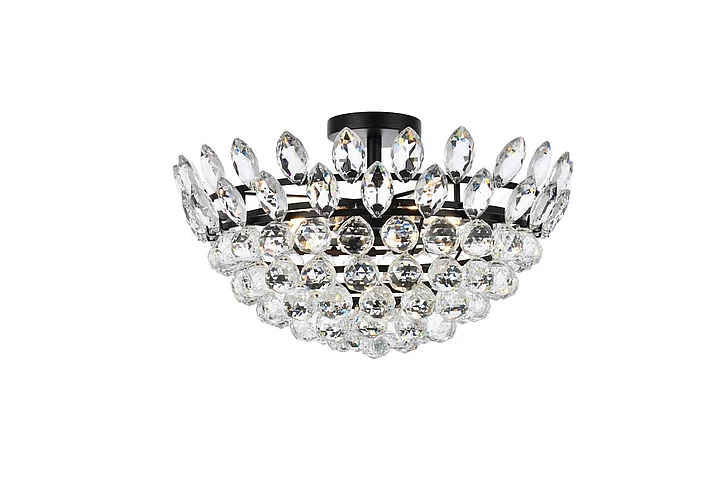 Elegant Emilia 20 In. Flush Mount in Black 1105F20BK CLOSEOUT
