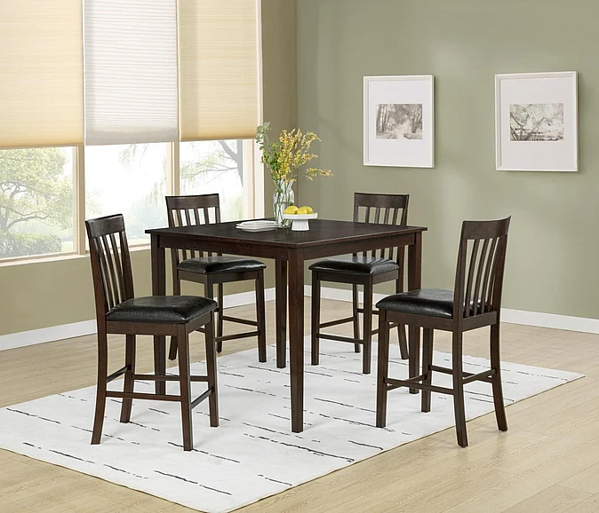 Massa Gallery Koen 5-Piece Square Counter Height Dining Set in Gray D320-50