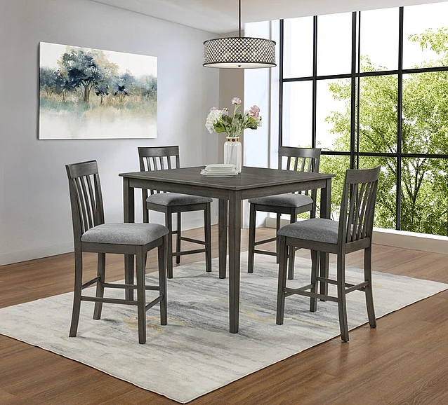 Massa Gallery Koen 5-Piece Square Counter Height Dining Set in Espresso D321-50