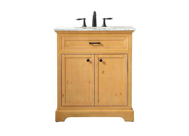 Elegant 30 In. Single Bathroom Vanity in Natural Wood VF15030NW