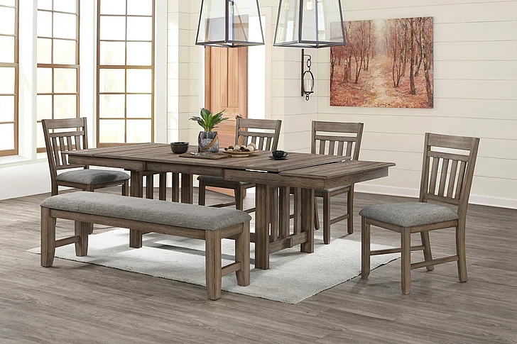 New Classic Harrisburg 6pc Dining Room Set in Walnut