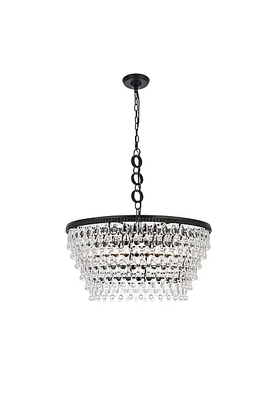 Elegant Nordic 6 Lights Black Chandelier 1219D28BK/RC
