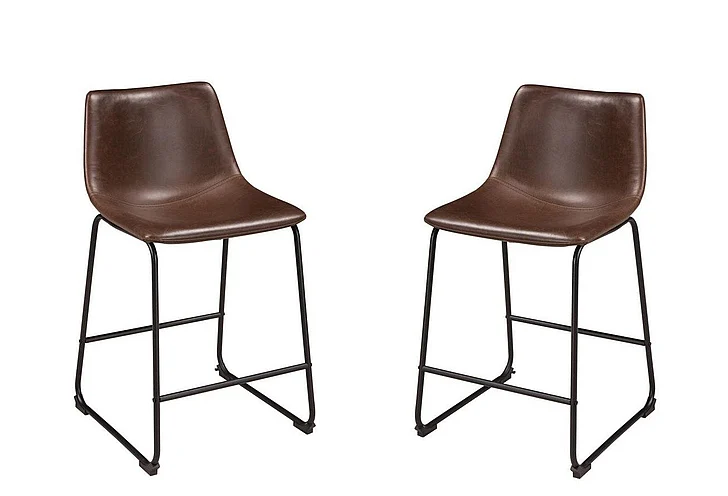 Centiar Upholstered Barstool in Brown (Set of 2) D372-124 FedEx/UPS