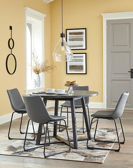 Centiar 5-Piece Casual Dining Table Set in Gray/Black