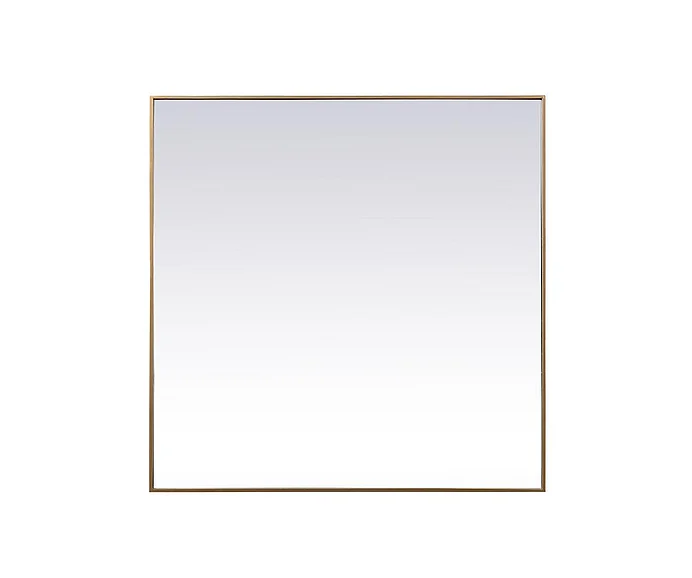 Elegant Metal Frame Square Mirror 48 In. in Brass MR44848BR